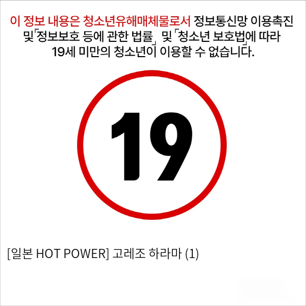 [일본 HOT POWER] 고레조 하라마 (1)